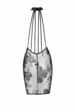 Noir handmade Midi tulle dress with velvet straps in the back