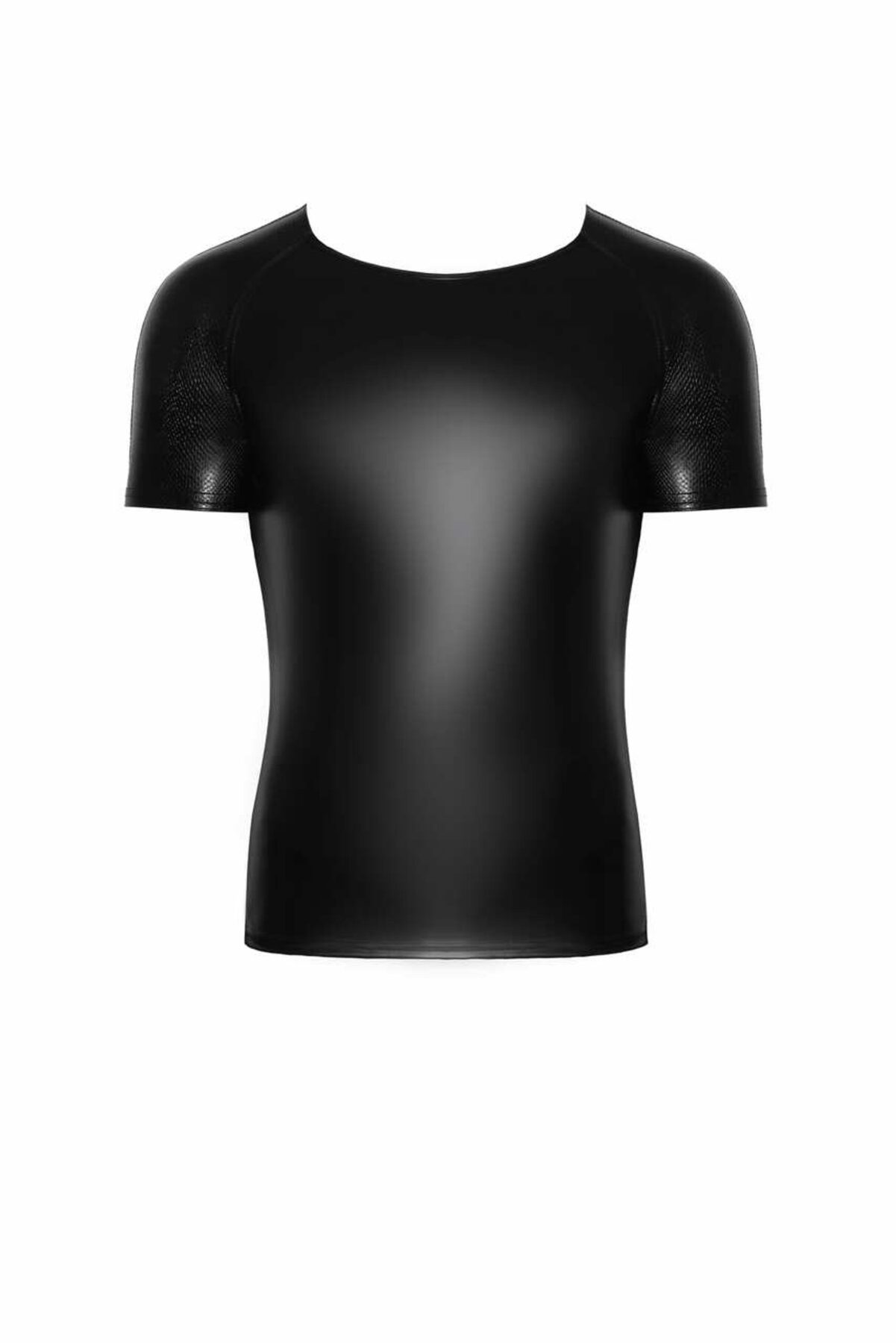Noir handmade Wetlook T-shirt with snake wetlook sleeves - Image 4