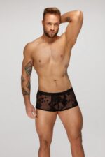 Noir handmade Flock embroidery short