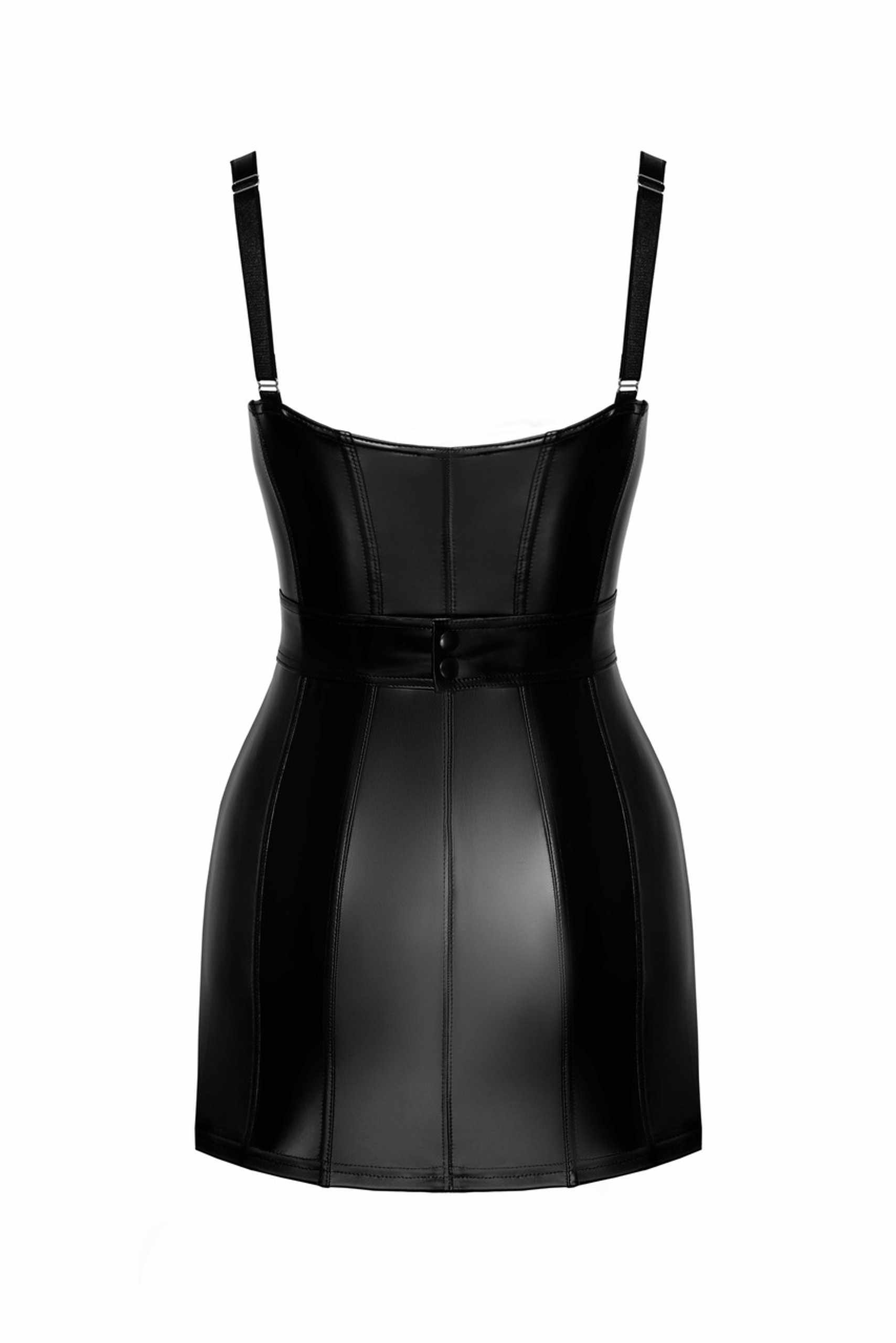 Noir Handmade Starlet wetlook minidress with ring belt - Image 3