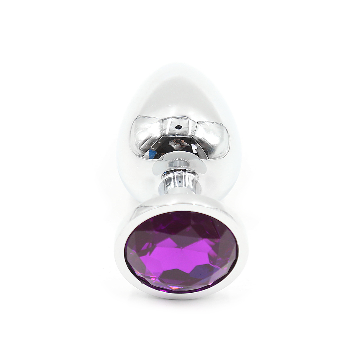 SMALL Metal Butt Plug with Dark Purple Gem 7cm - Image 3