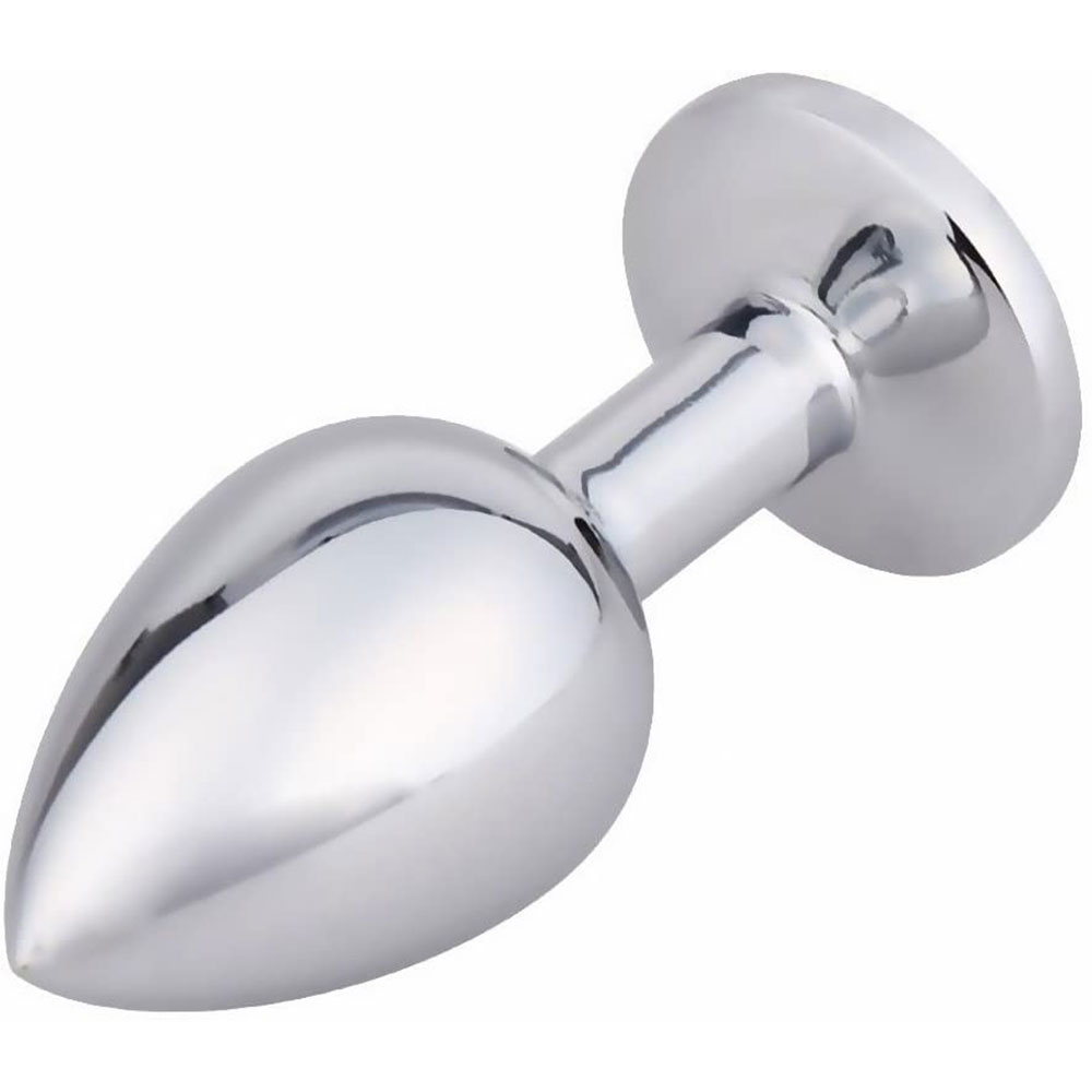 Jewelled Metal Butt Plug MEDIUM PURPLE 8 cm - Image 6