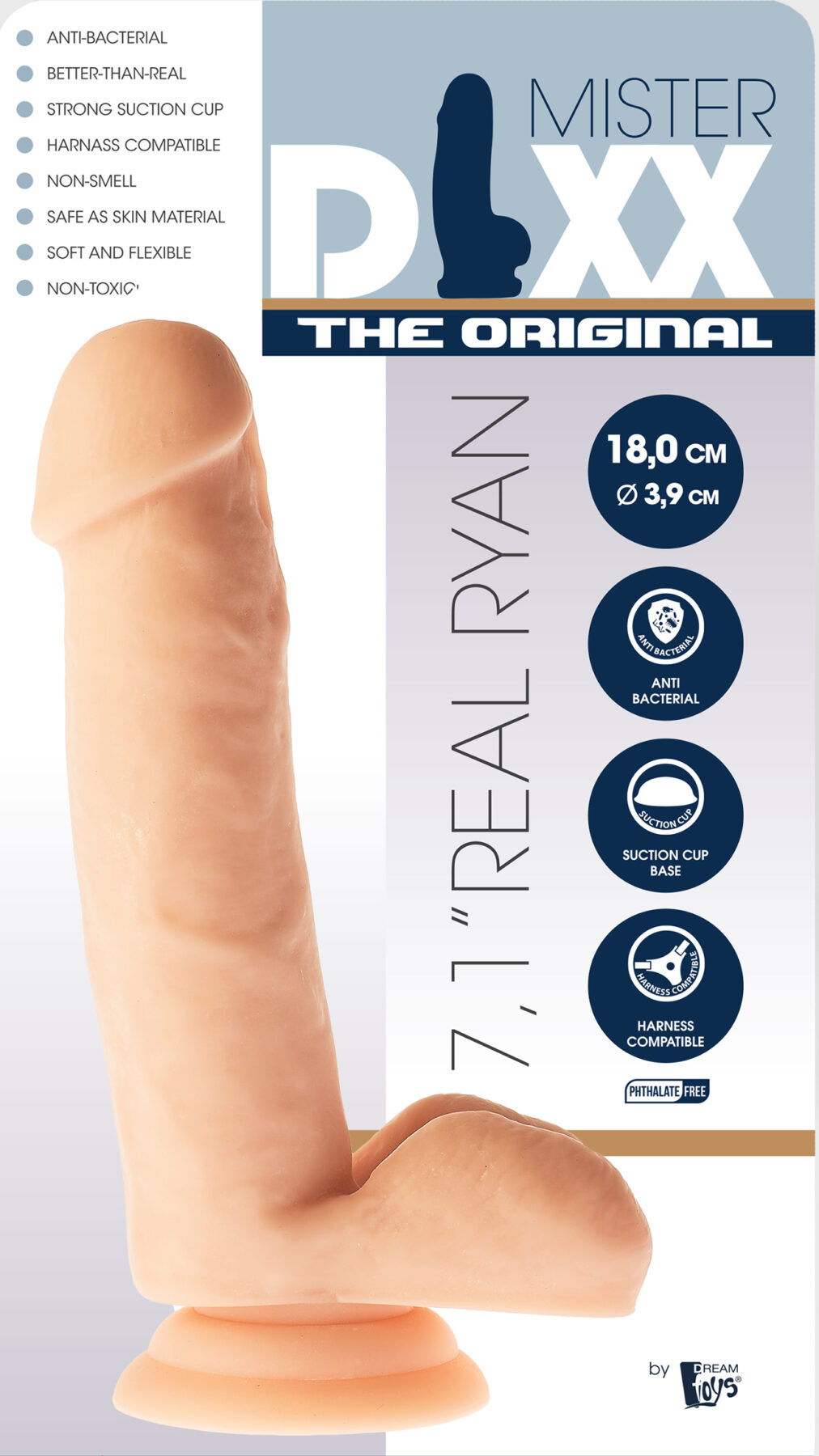 Mr. Dixx Real Ryan 7.1 inch Dildo 18 x 3.9 cm - Image 2