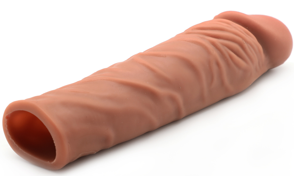 Light Brown Penis sleeve extender 19 cm - Image 4