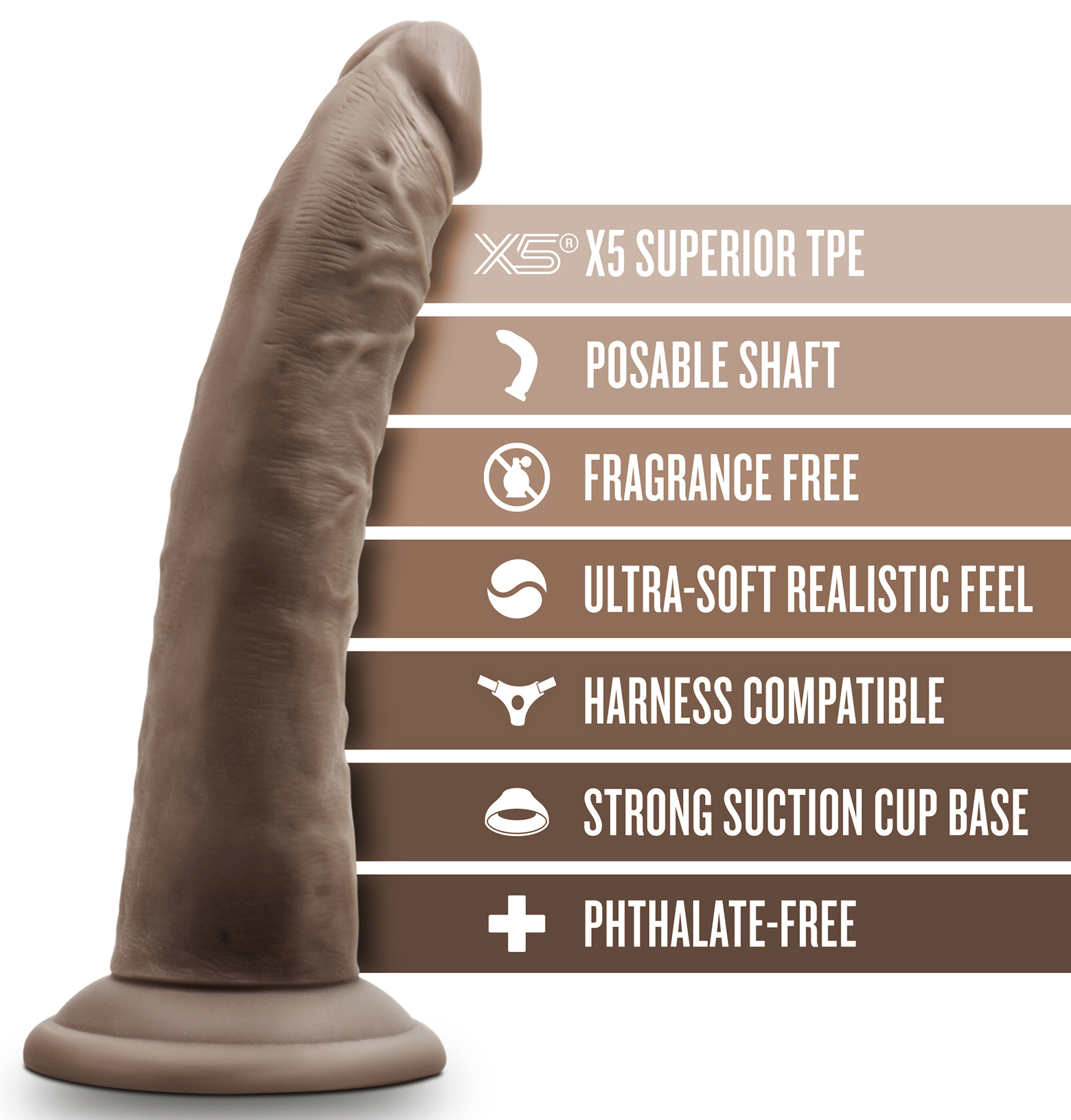 Dr. Skin plus 7 inch Posable dildo chocolate - Image 5