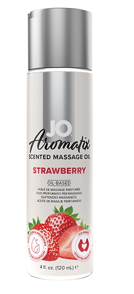 System JO Aromatix Scented Massage Oil Strawberry 120ml - Image 2