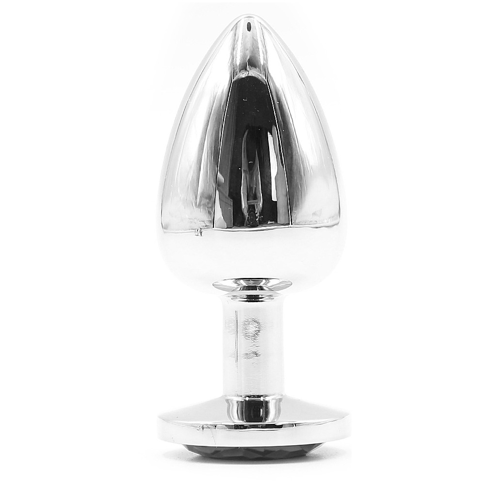Jeweled Metal Butt Plug MEDIUM BLACK 8 cm - Image 4