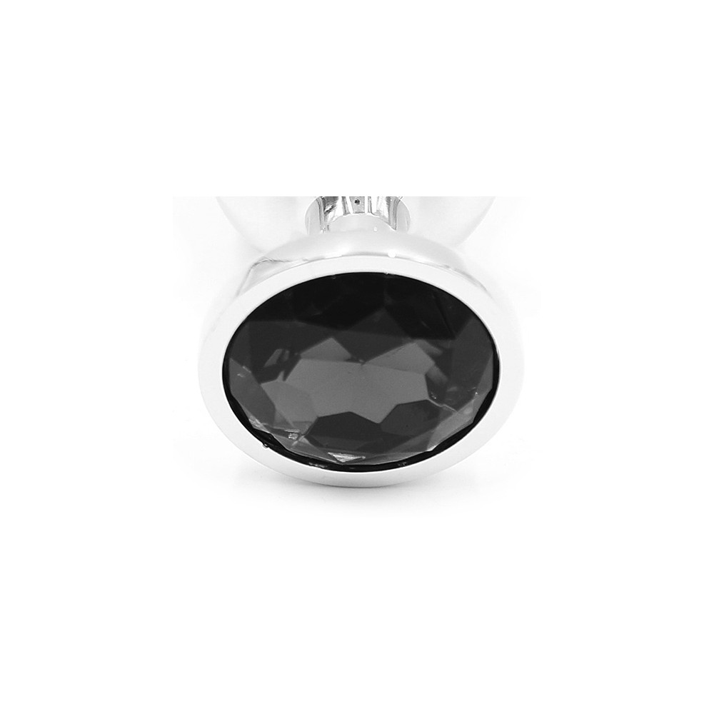 Jeweled Metal Butt Plug MEDIUM BLACK 8 cm - Image 5