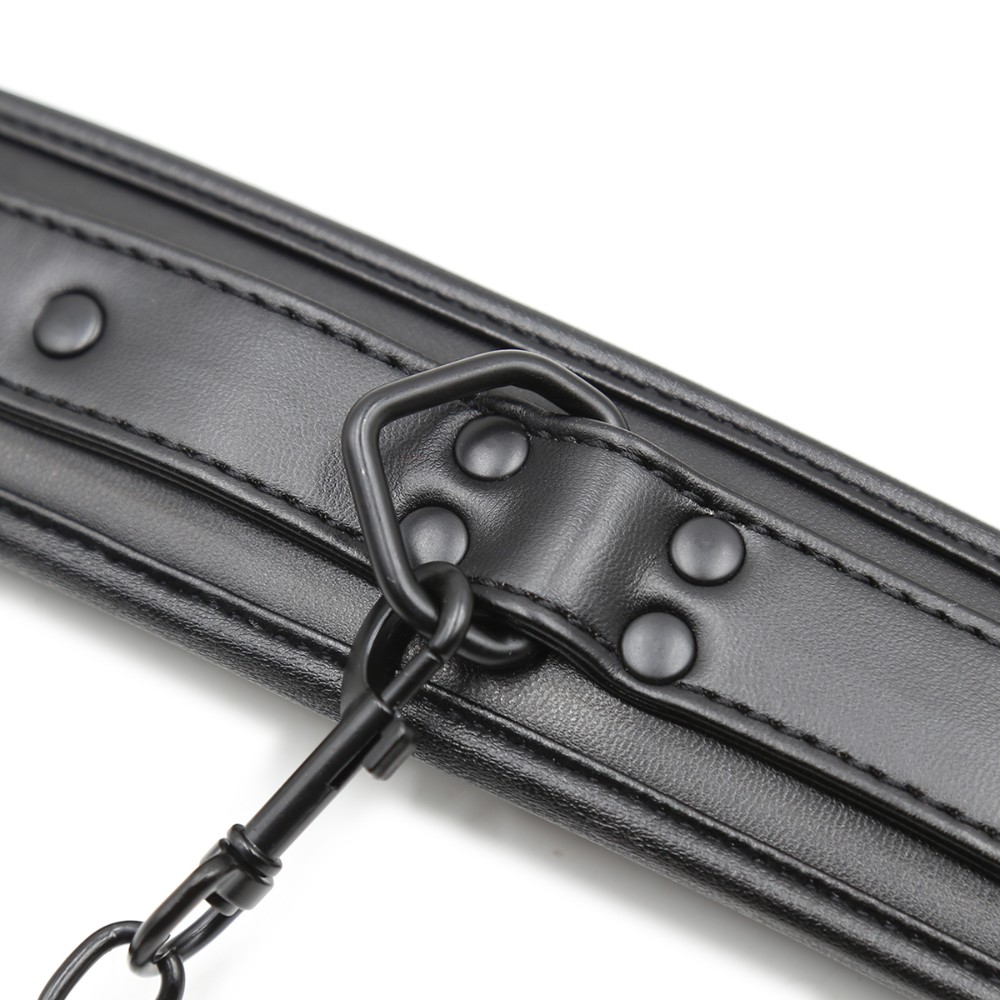 Naughty Toys ONE SIZE leather adjustable Wrist Cuffs BLACK - Image 6