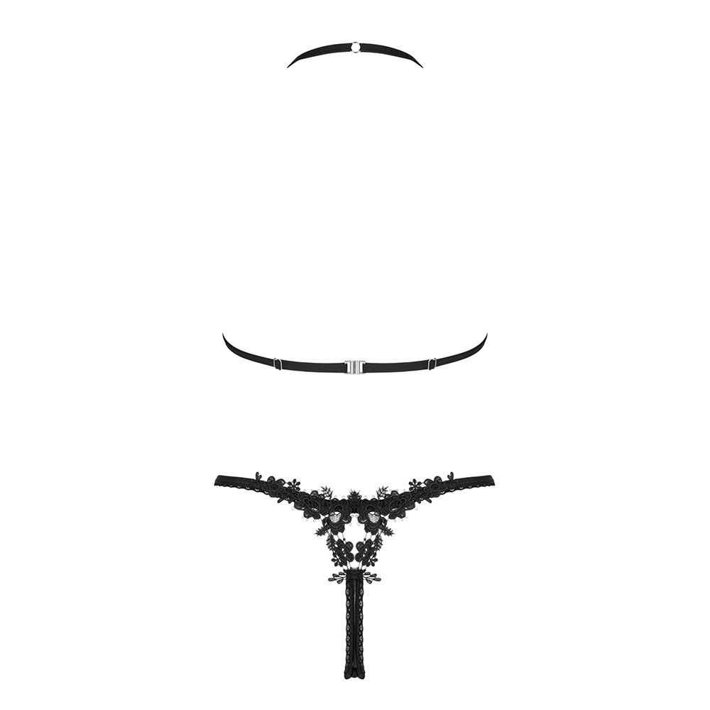 Obsessive Celia Noir Bra and Thong set Black - Image 3