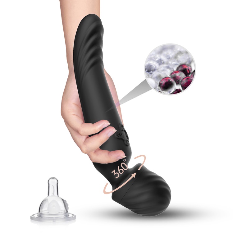 TOYBOX silicone Wand Massager with Heating Function BLACK - Image 7