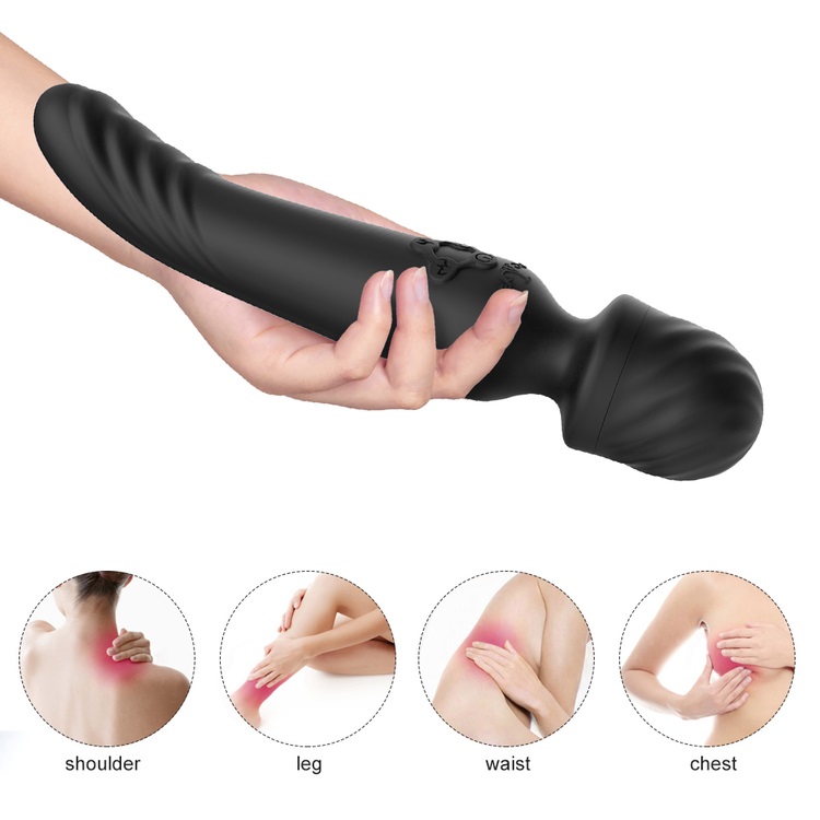 TOYBOX silicone Wand Massager with Heating Function BLACK - Image 4