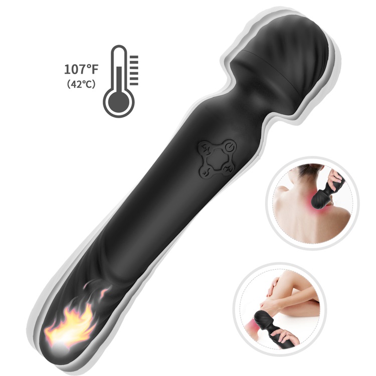 TOYBOX silicone Wand Massager with Heating Function BLACK - Image 3