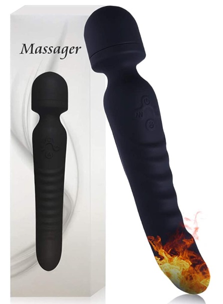 TOYBOX silicone Wand Massager with Heating Function BLACK - Image 2