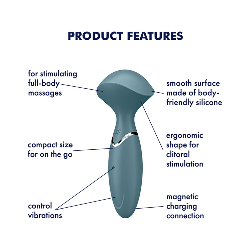 Satisfyer Mini Wand-er Body massager and clitoris stimulator Grey - Image 3