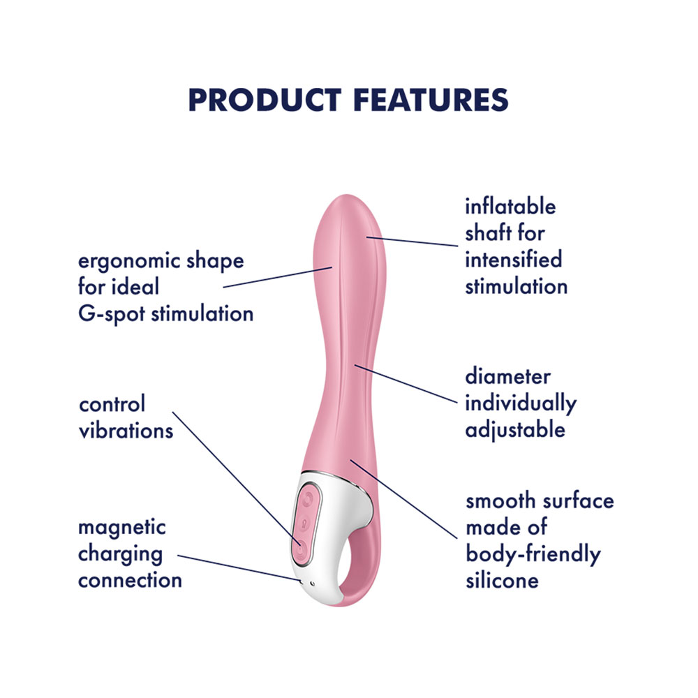 Satisfyer Air Pump Vibrator 2 Inflatable G Spot Stimulator Pink - Image 4