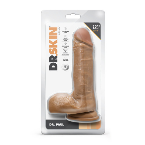 DR SKIN Dr Paul Dildo with balls Tan 18.4 x 4.4 cm - Image 2