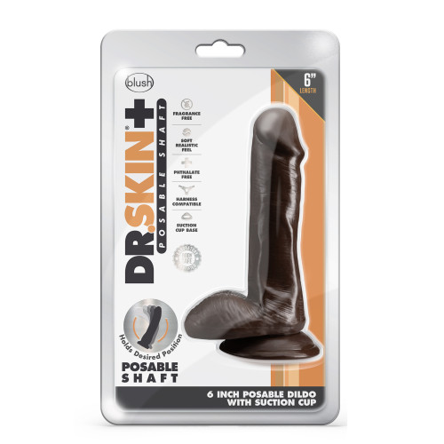 DR SKIN Plus Posable dildo with balls Chocolate 16.5 x 3 cm - Image 2