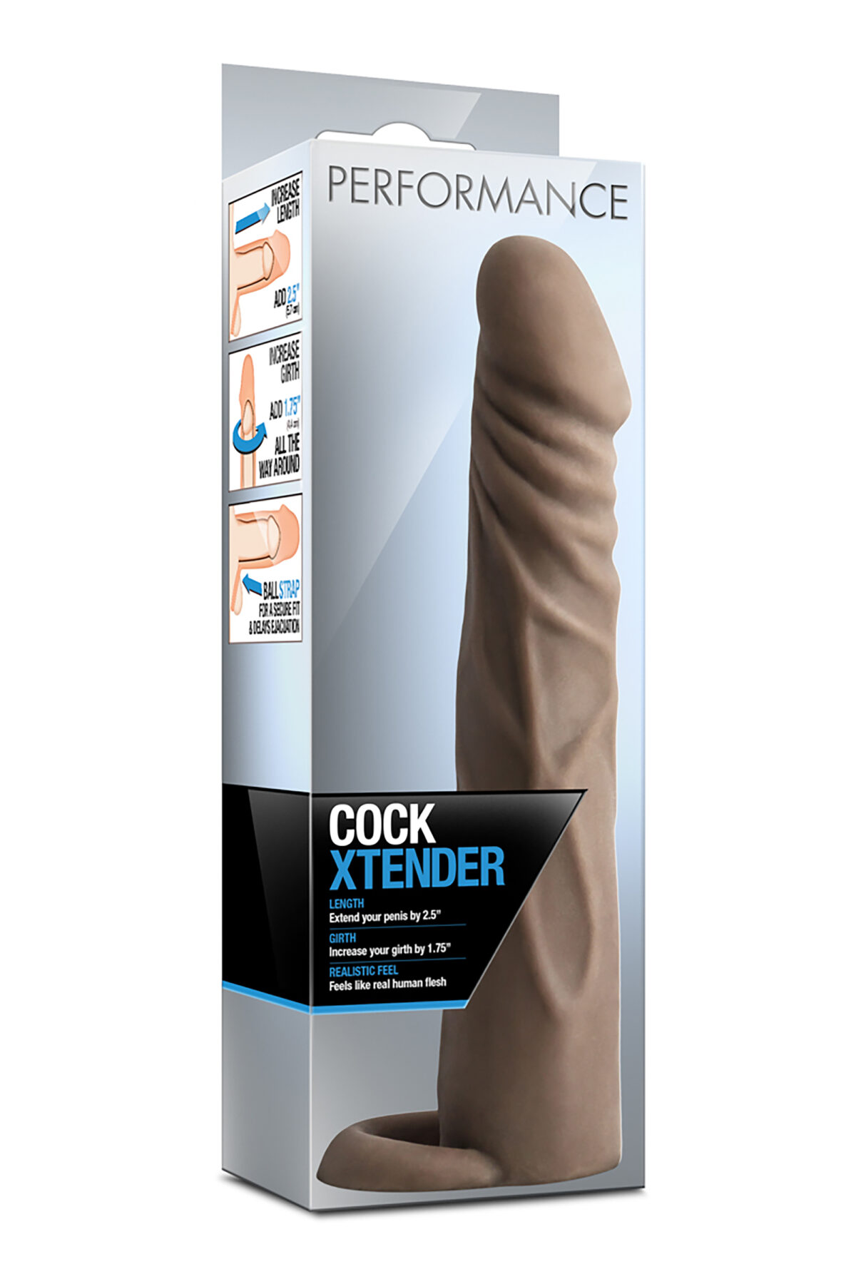 PERFORMANCE cock extender Brown 17.7 x 3.8 cm