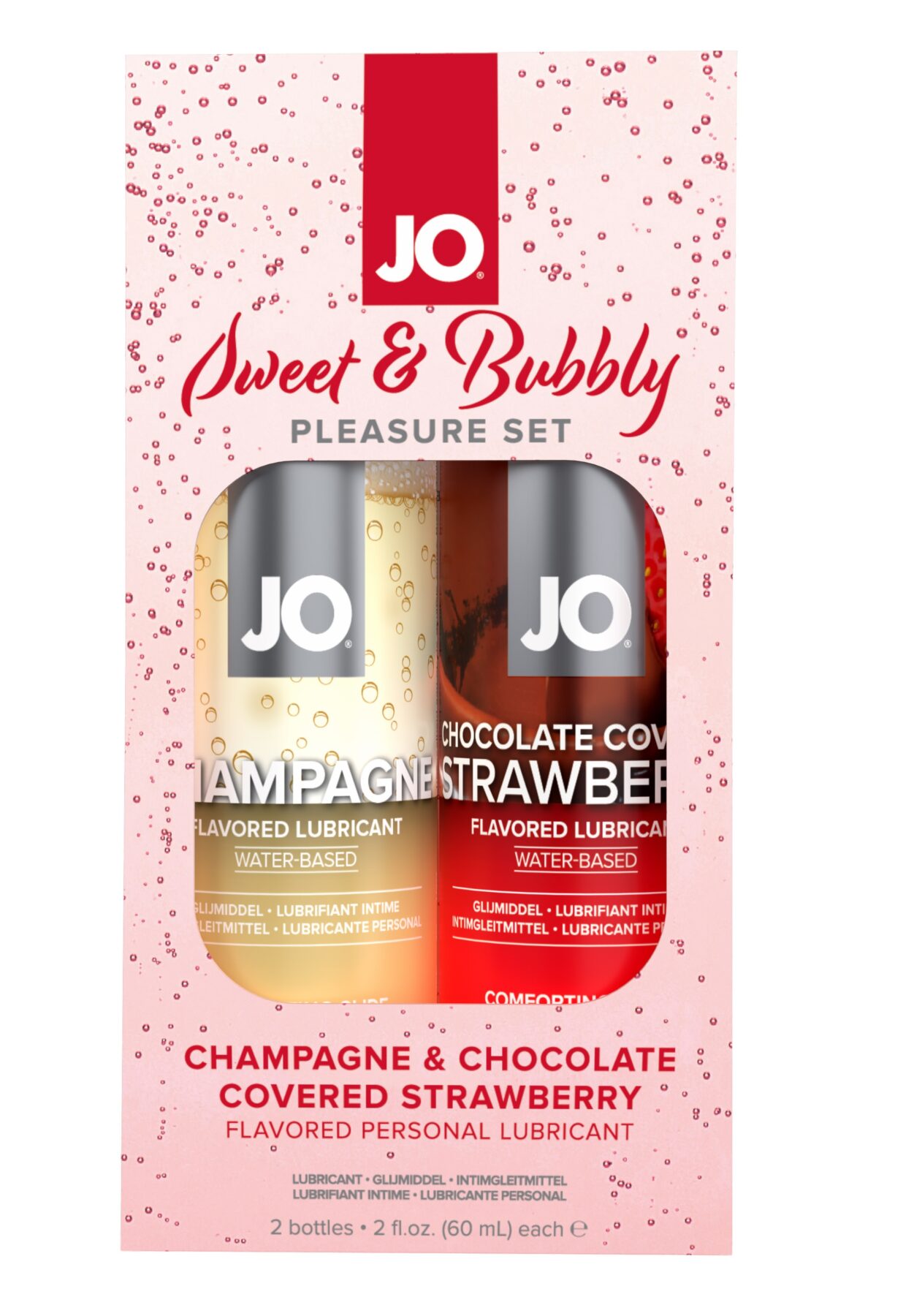 Jo Sweet and Bubbly lubes set Champagne and Chocolate covered Strawberry - Image 2