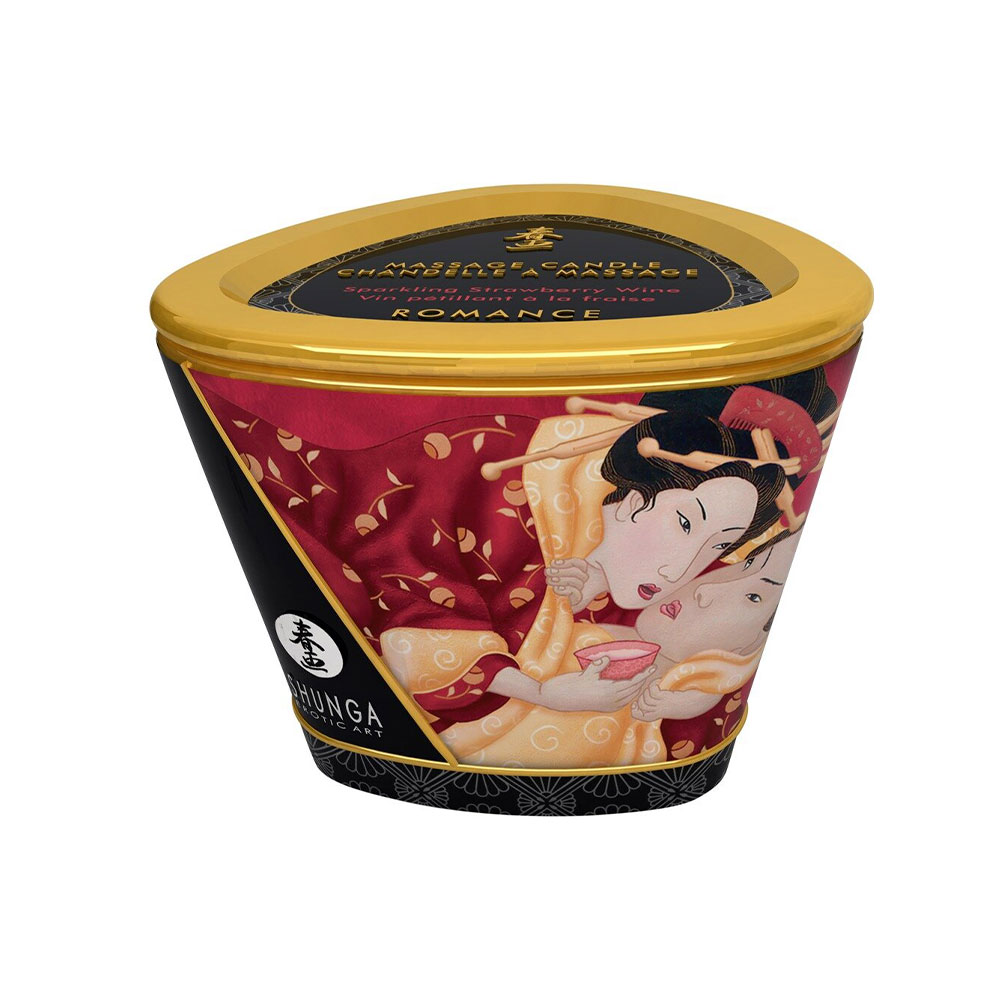 Shunga Massage Candle Strawberry 170ml - Image 3