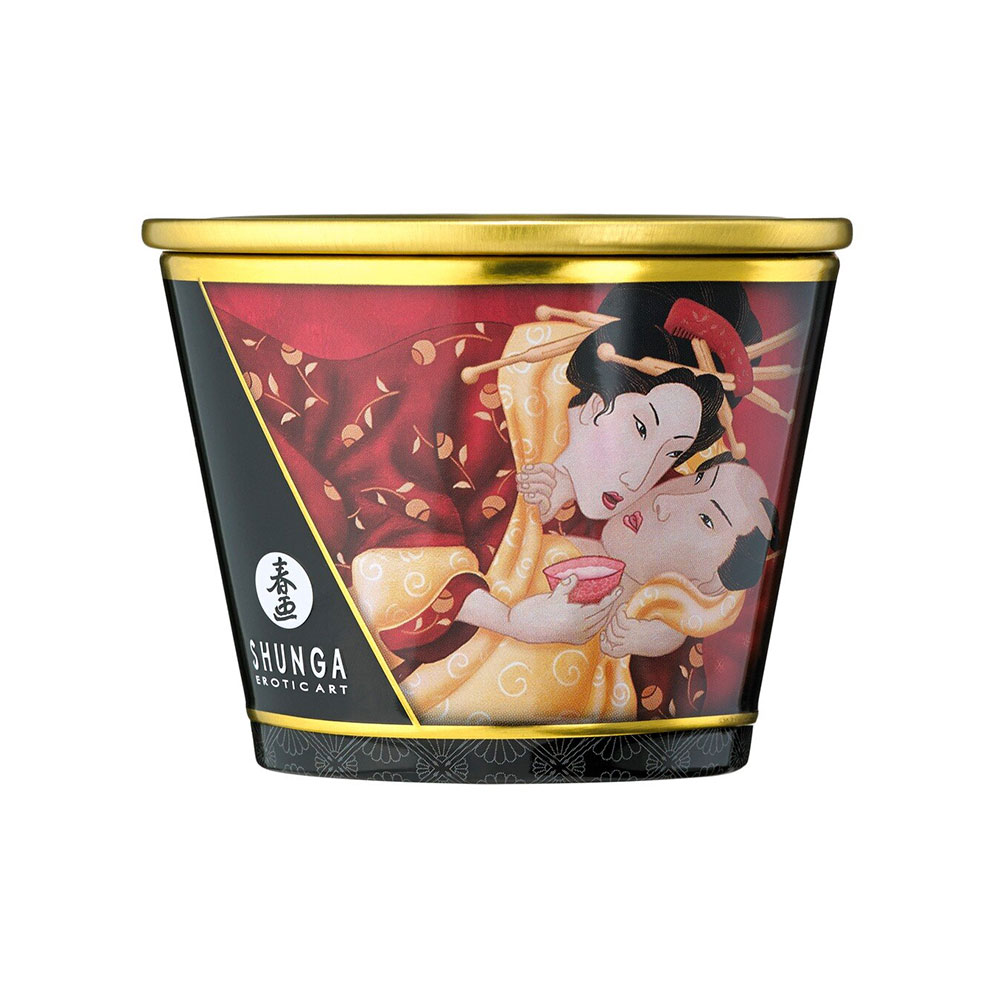 Shunga Massage Candle Strawberry 170ml - Image 4