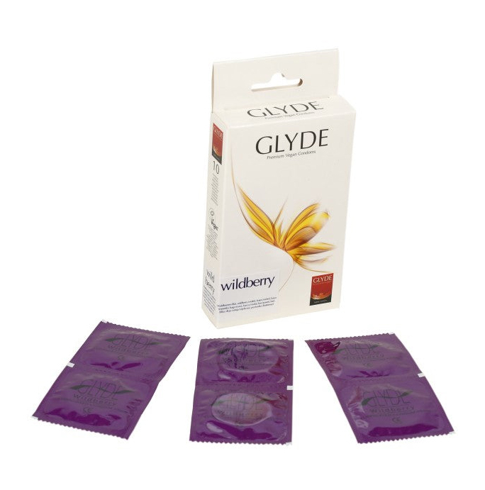 Glyde Flavored 10 Condoms Wildberry - 53mm - Image 3