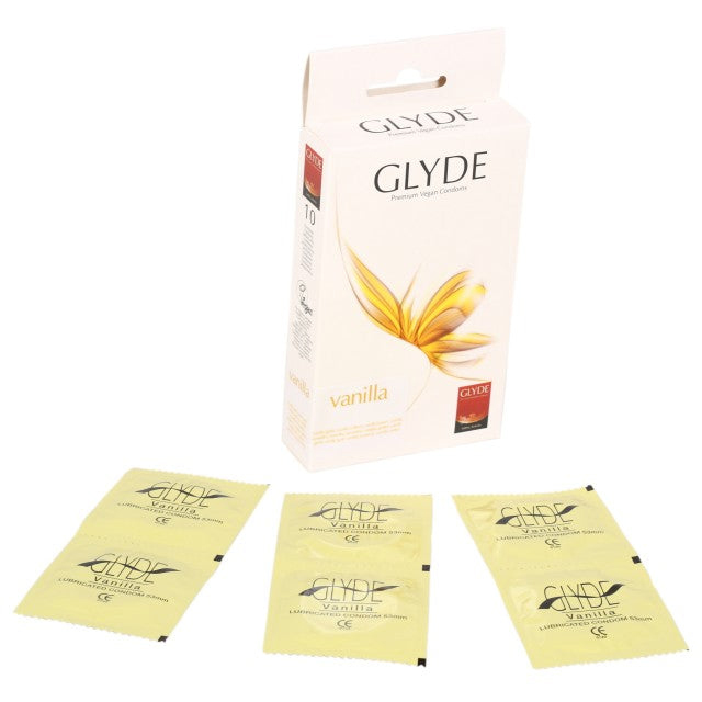 Glyde Flavored 10 Condoms Vanilla - 53mm - Image 3
