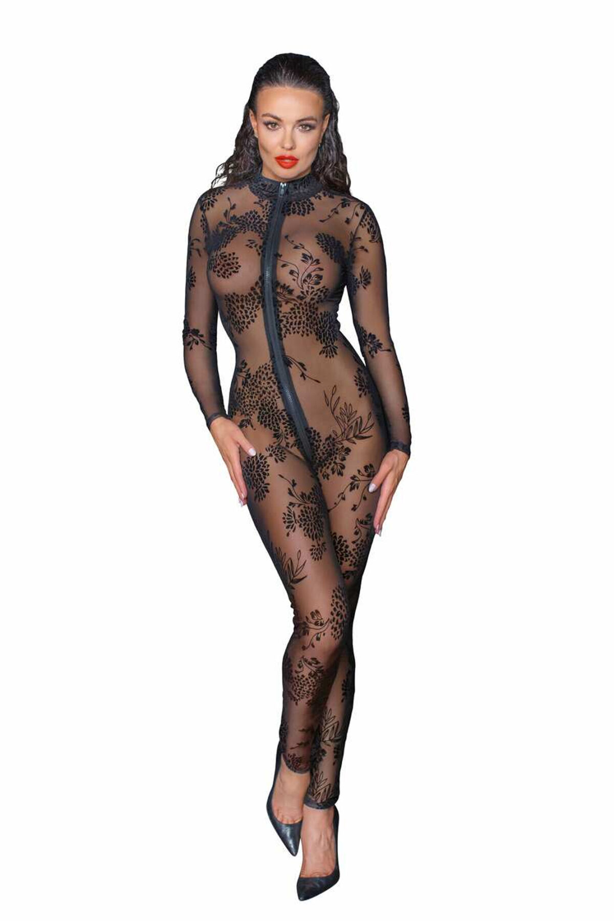 NOIR Handmade Long tulle overall with 3 way zipper