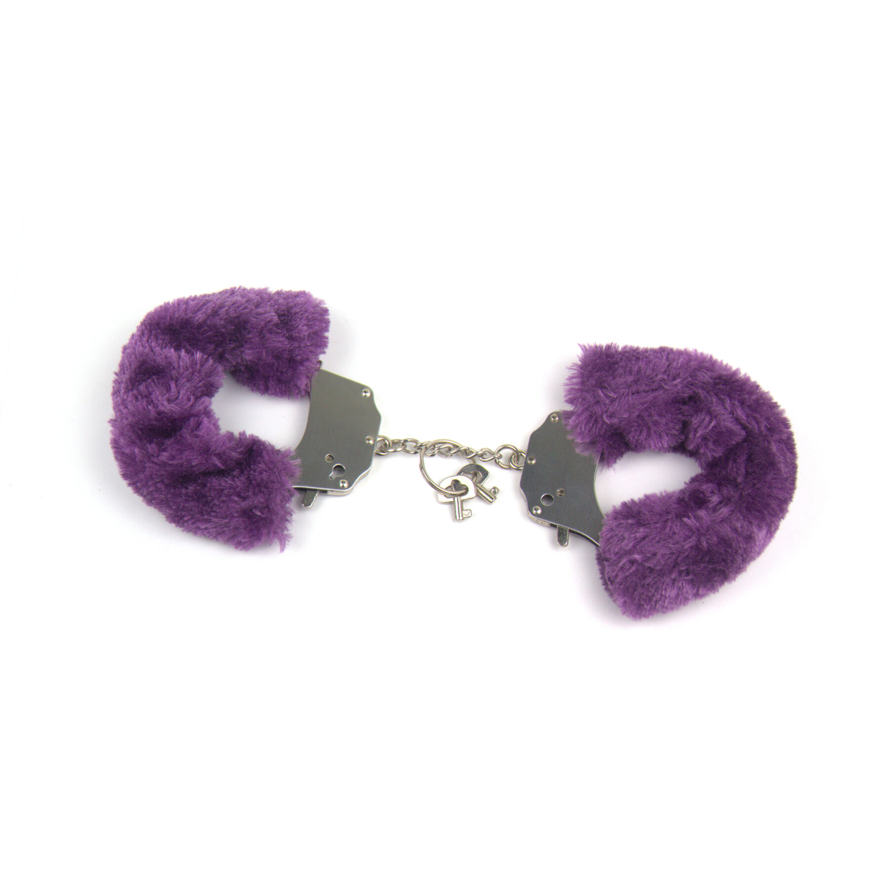 Naughty Toys Strong Stainless Steel wrist cuffs Lock Furry PURPLE - Image 7