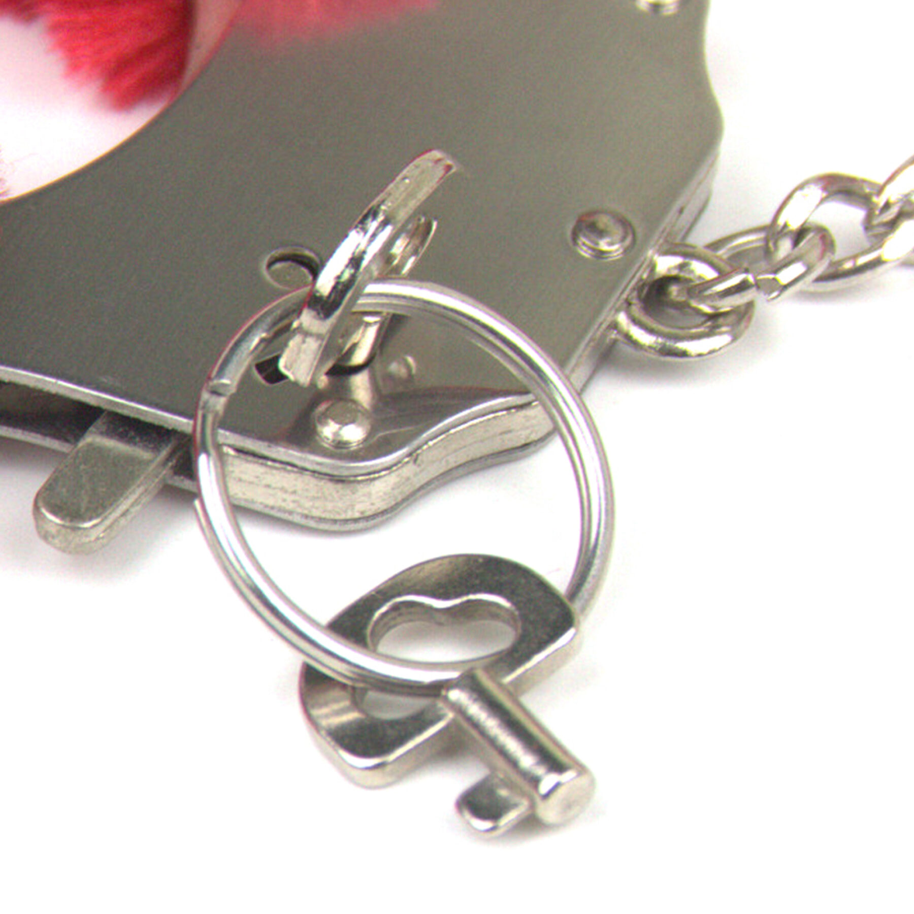 Naughty Toys Strong Stainless Steel wrist cuffs Lock Furry PURPLE - Image 4