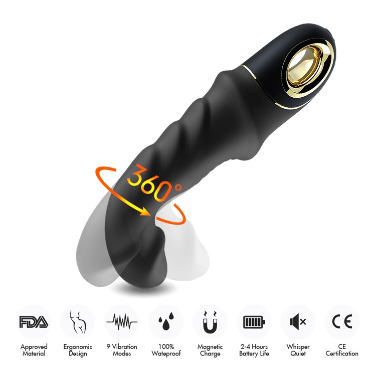 TOYBOY Joyblade silicone dildo vibrator BLACK - Image 7