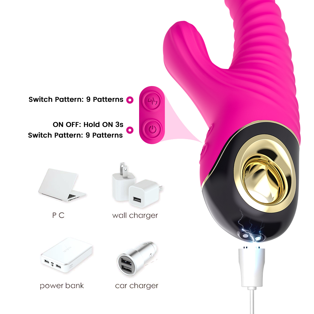 TOYBOX ORGASM-ME silicone rabbit vibrator PINK - Image 5