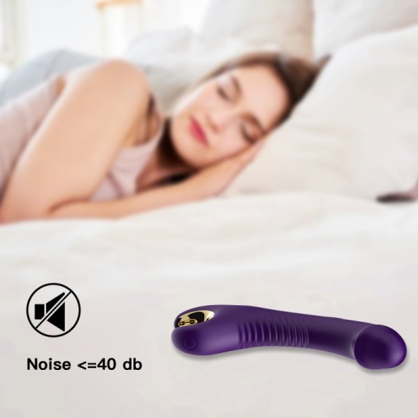TOYBOX DINO Rotating silicone dildo vibrator PURPLE - Image 6
