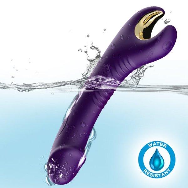 TOYBOX DINO Rotating silicone dildo vibrator PURPLE - Image 5