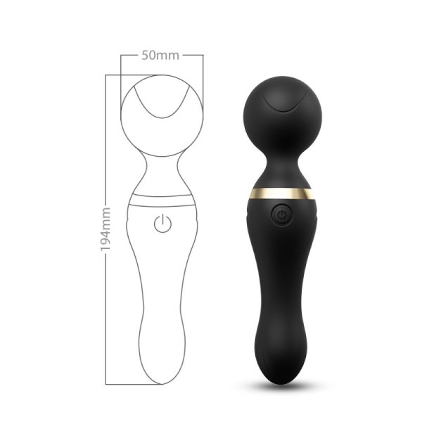 JAMES TOYBOX vibrating magic silicone wand black 19 cm - Image 2