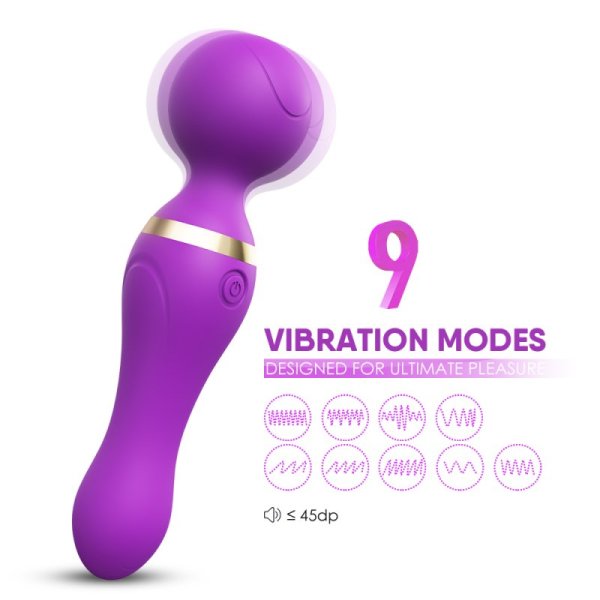 JAMES TOYBOX vibrating magic silicone wand Purple 19 cm - Image 2