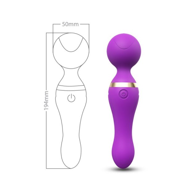 JAMES TOYBOX vibrating magic silicone wand Purple 19 cm - Image 4