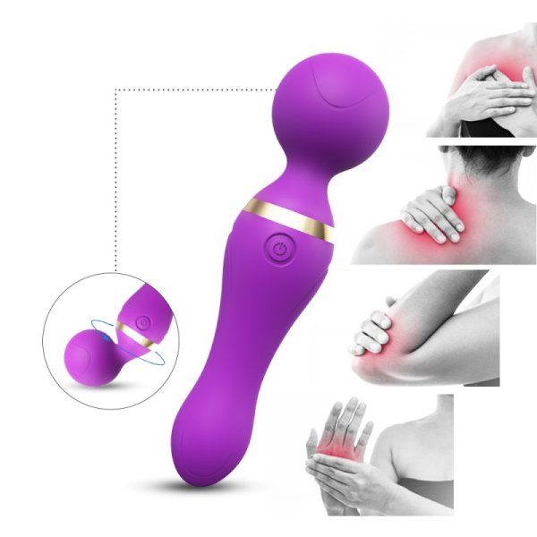 JAMES TOYBOX vibrating magic silicone wand Purple 19 cm - Image 6