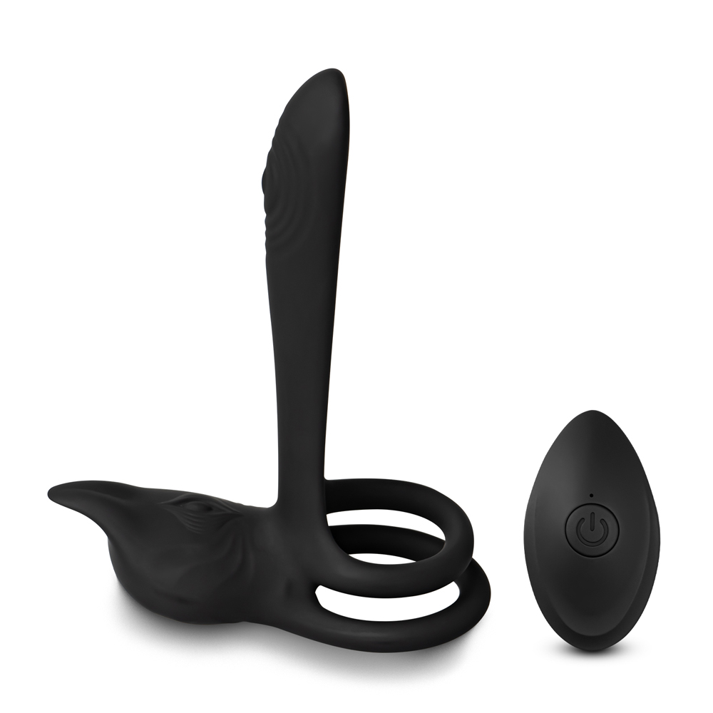 Remote controlled Couples Vibrator with Dual Penis Ring - Image 2