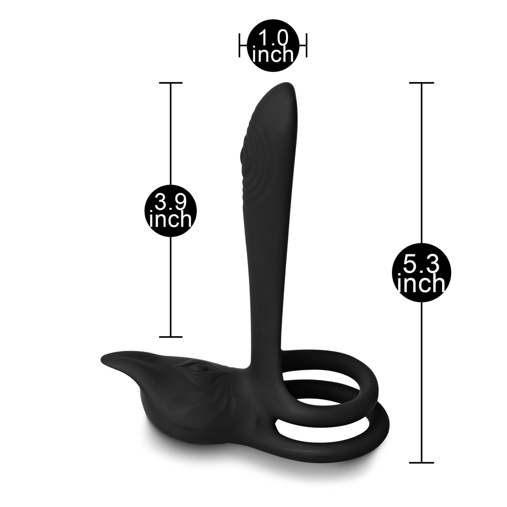 Remote controlled Couples Vibrator with Dual Penis Ring - Image 5