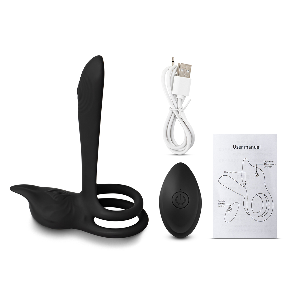 Remote controlled Couples Vibrator with Dual Penis Ring - Image 6