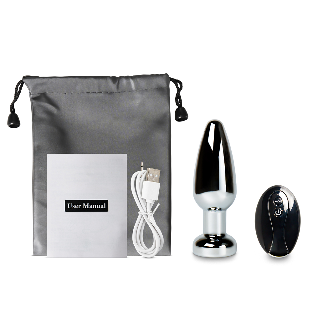 Remote Controlled Metal Vibrating Butt Plug 9.5x3.7 cm - Image 2