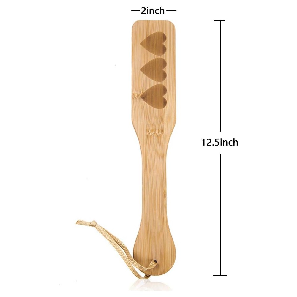 NAUGHTY TOYS Heart pattern bamboo Paddle 32 cm - Image 6