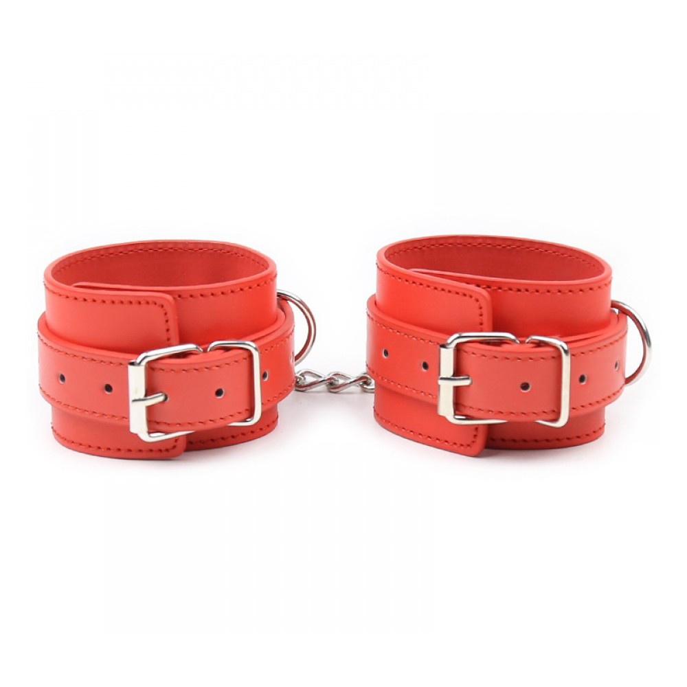 Naughty toys BDSM Red Faux Leather ANKLE CUFFS O/S - Image 2