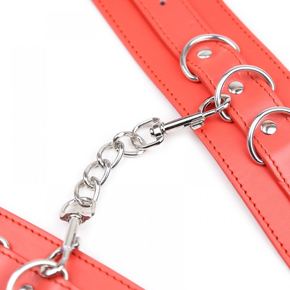 Naughty toys BDSM Red Faux Leather ANKLE CUFFS O/S - Image 4