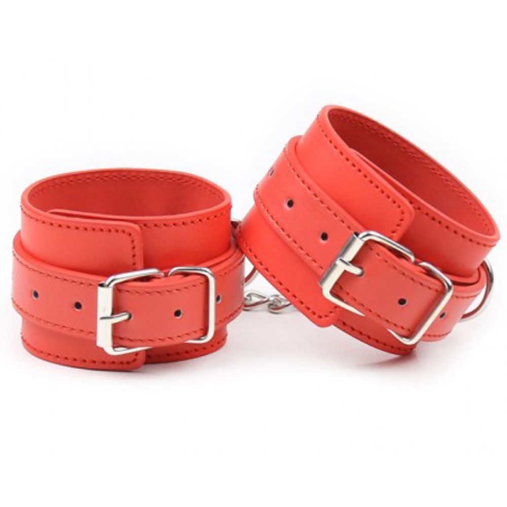 Naughty toys BDSM Red Faux Leather ANKLE CUFFS O/S - Image 5
