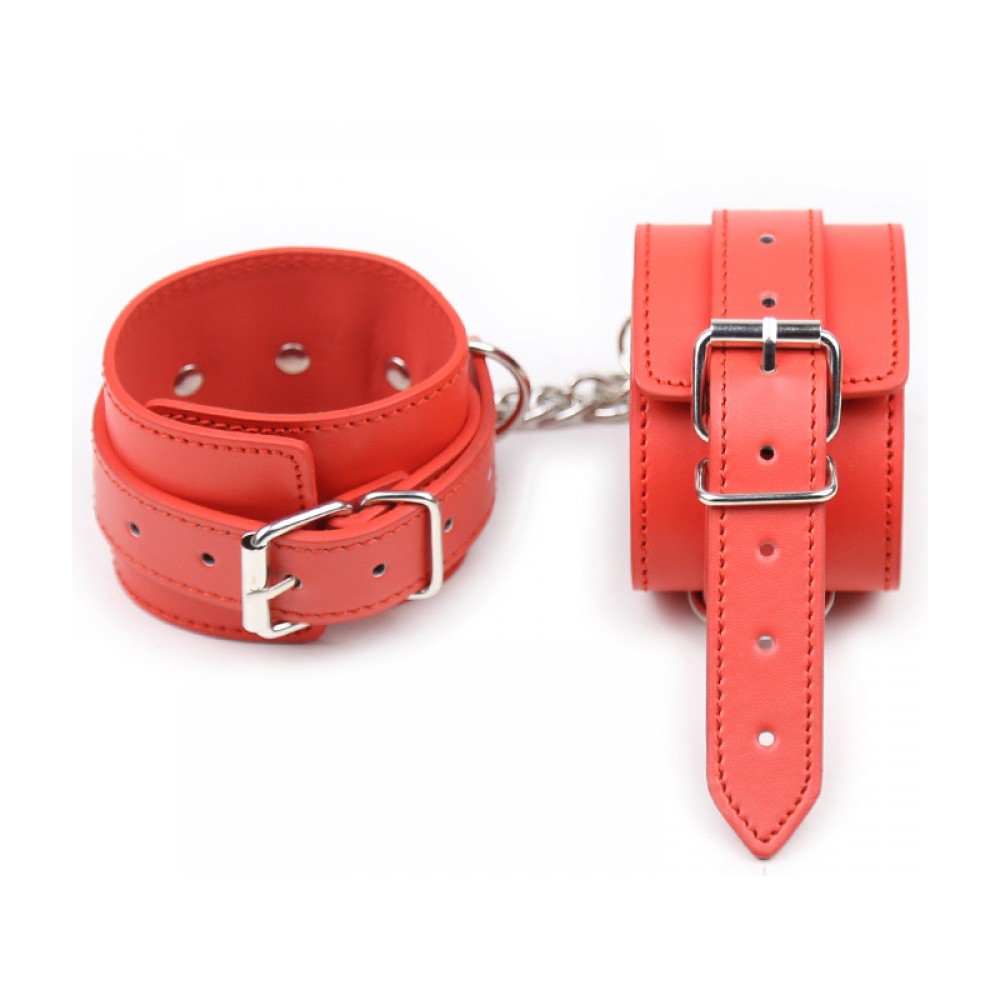 Naughty toys BDSM Red Faux Leather ANKLE CUFFS O/S - Image 6