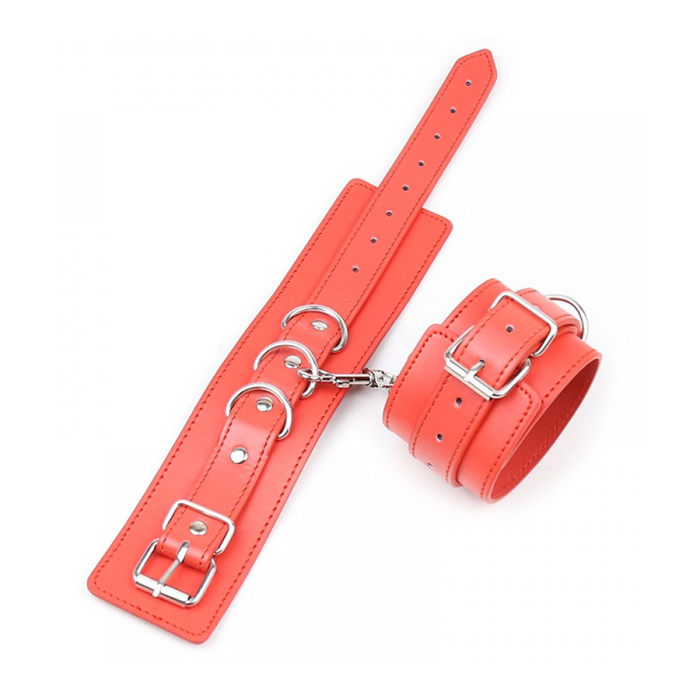 Naughty toys BDSM Red Faux Leather ANKLE CUFFS O/S - Image 7