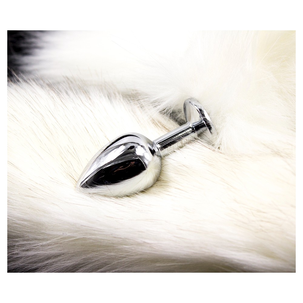 Snow White Fox tail with metal small butt plug 3 cm - Image 3